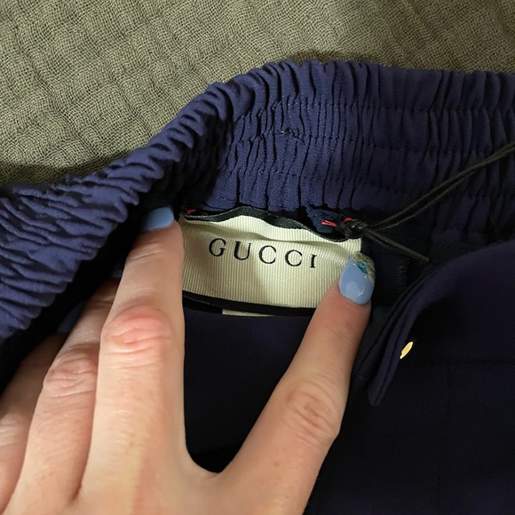 Gucci Harem Trouser - Navy with Interlocking GG Button - Picture 10 of 11